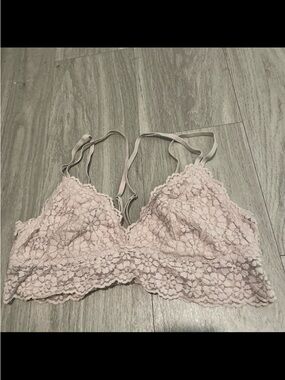 aerie Floral Lace Bralette in Light Blush